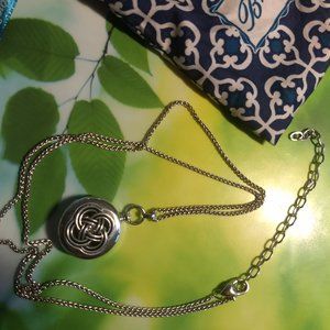 Brighton silver 3D round locket celtic NWT